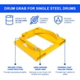 thumbnail image 3 of HPDMC Drum Grabber 1500lbs Capacity Single Fork Mounted Drum Gripper, Hinged Folding Arm Design for 55 Gallon Drums up to 22.4" Diameter, Yellow, 3 of 7