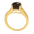 thumbnail image 4 of Mauli Jewels Rings for Women 2.46 Carat Oval Cut Smokey Quartz and Diamond Antique Ring 4-Prong 10K Yellow Gold, 4 of 6