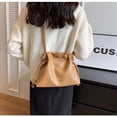 thumbnail image 6 of Ruched PU Bucket Bag for Women, Minimalist Lucky Bag Style, Drawstring & Magnetic Snap Double Closure, Large Capacity Soft Shoulder Crossbody Handheld Bag, Street Fashion Daily Carry Bag, 6 of 18