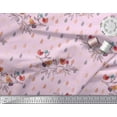 thumbnail image 3 of Soimoi Modal Satin Fabric Feather,Branch & Bird Kids Print Fabric by The Yard 42 Inch Wide, 3 of 3