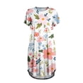 thumbnail image 4 of QASIEATN Women's Short Sleeve Printed Dress Casual Crewneck Summer Midi Dress for Vacation Loose Fit Everyday Wear Womens Nightgowns, 4 of 4