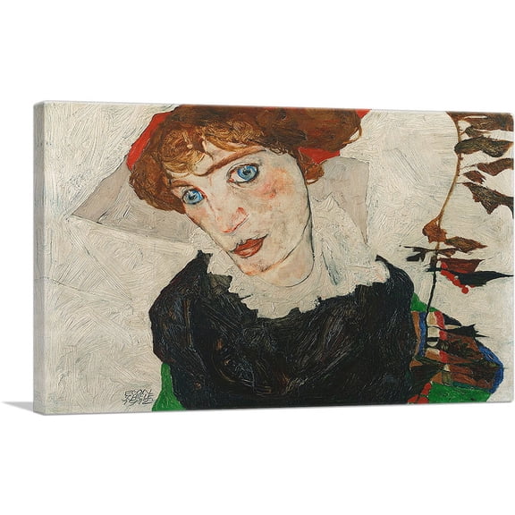 ARTCANVAS Portrait of Wally Neuzil Canvas Art Print by Egon Schiele - Size: 26" x 18" (0.75" Deep)