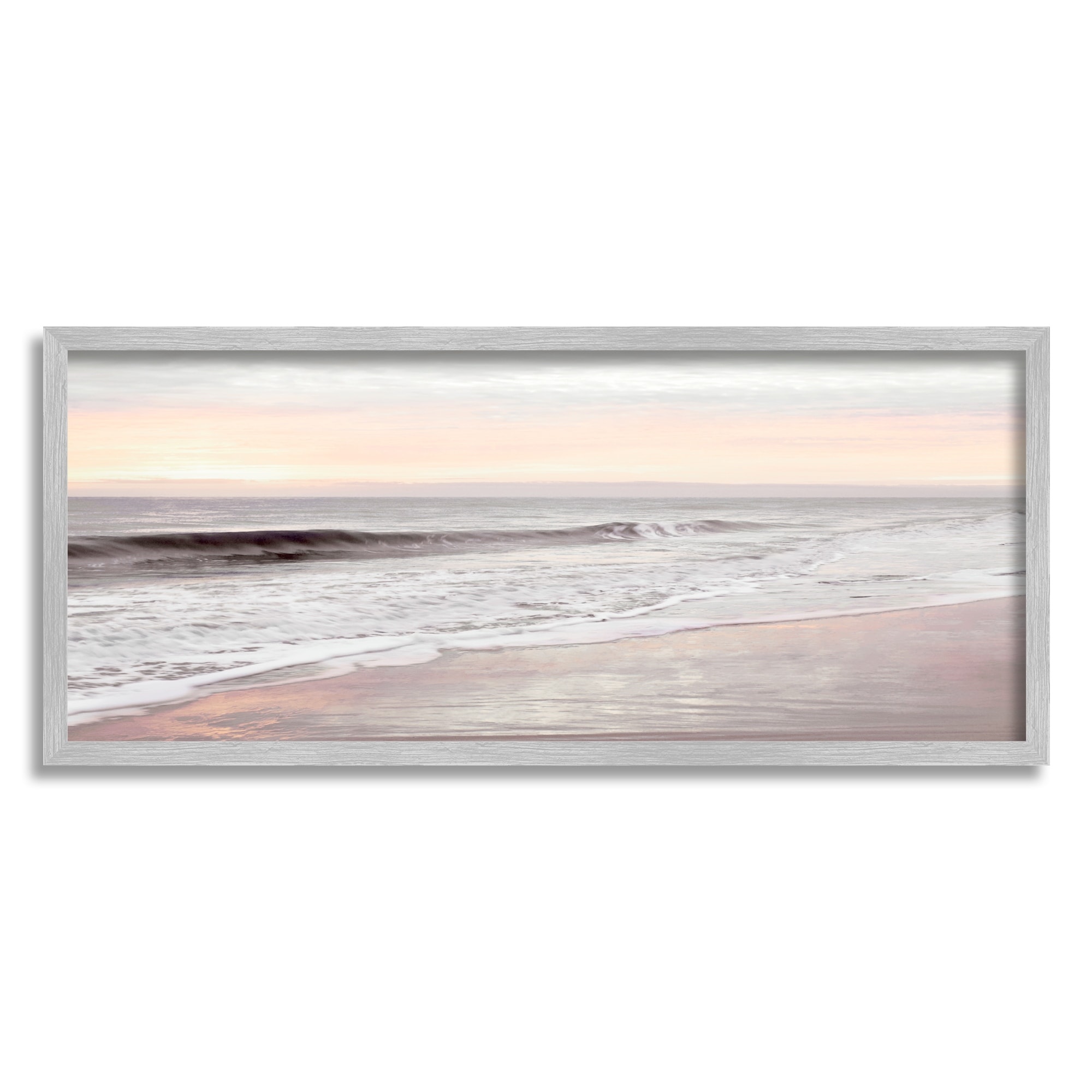 Stupell Industries Tropical Waterfront Sunrise Incoming Tide beach Panoramic Photography, 30 x 13, Design by Natalie Carpentieri