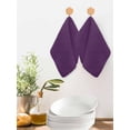 thumbnail image 2 of Pure Dark Purple Kitchen Dish Towels for Drying Dishes Set of 2, Simple Solid Color Waffle Weave Microfiber Hand Tea Bathroom Towels Quick Dry & Absorbent Towel 12x12, 2 of 7