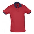 thumbnail image 1 of SOLS - Polo de manga corta 100% algodón de primera  Modelo Prince Unisex hombre mujer (Rojo/ marino francés), 1 of 3