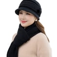 thumbnail image 1 of Qarigey Elder Cold Winter Warming Hats Portable Warm-keeping Fashion Bufanda Kit Cap Knitting Headwear Accesorio Outdoor Casual Sombreros Negro Qarigey AP013363-07, 1 of 5