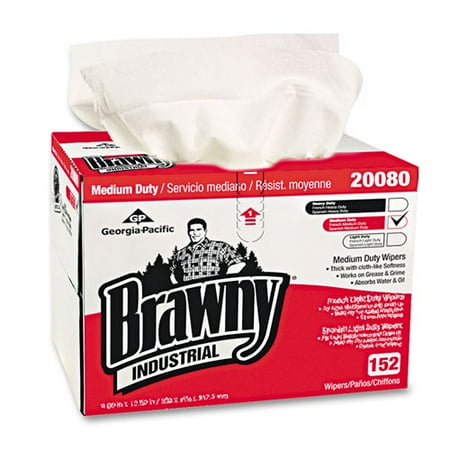 - Georgia Pacific Professional Brawny Industrial Premium DRC Wipes Paper 12-1/2 x 16-3/4 White 152/Box - GPC2008003