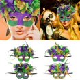 thumbnail image 2 of Mardi Gras Mask Masquerade Mask Half Face Mask Halloween Party Mask Carnivals Mask Evening Proms Mask Section 4, 2 of 4