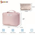 thumbnail image 4 of Spencer 9" Portable Travel Makeup Storage Bag Multifunction Waterproof Cosmetic Organizer Makeup Brushes Train Case with Inner Pouch for Women Girls (Blue), 4 of 9