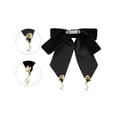 thumbnail image 3 of INSPIRE CHIC Women's Retro Velvet Ribbon Bow Tie Brooch Necktie Pre-Tied Big Bowknot Brooch Pin, 3 of 5