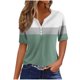 thumbnail image 2 of Fiudx Ofertas Flash Del Día Solo En Línea Blusa de Manga Corta Estampada a La Moda para Mujer, Blusas Informales con Cuello Redondo, 2 of 5