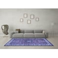 thumbnail image 3 of Ahgly Company Machine Washable Indoor Square Persian Blue Traditional Area Rugs, 5' Square, 3 of 4
