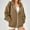 Khaki, variant on Viadha Basic Lightweight Full Zip Hoodie for Women Long Sleeve Cardigan Jacket Hood Fall Winter Sweatshirts with Pockets