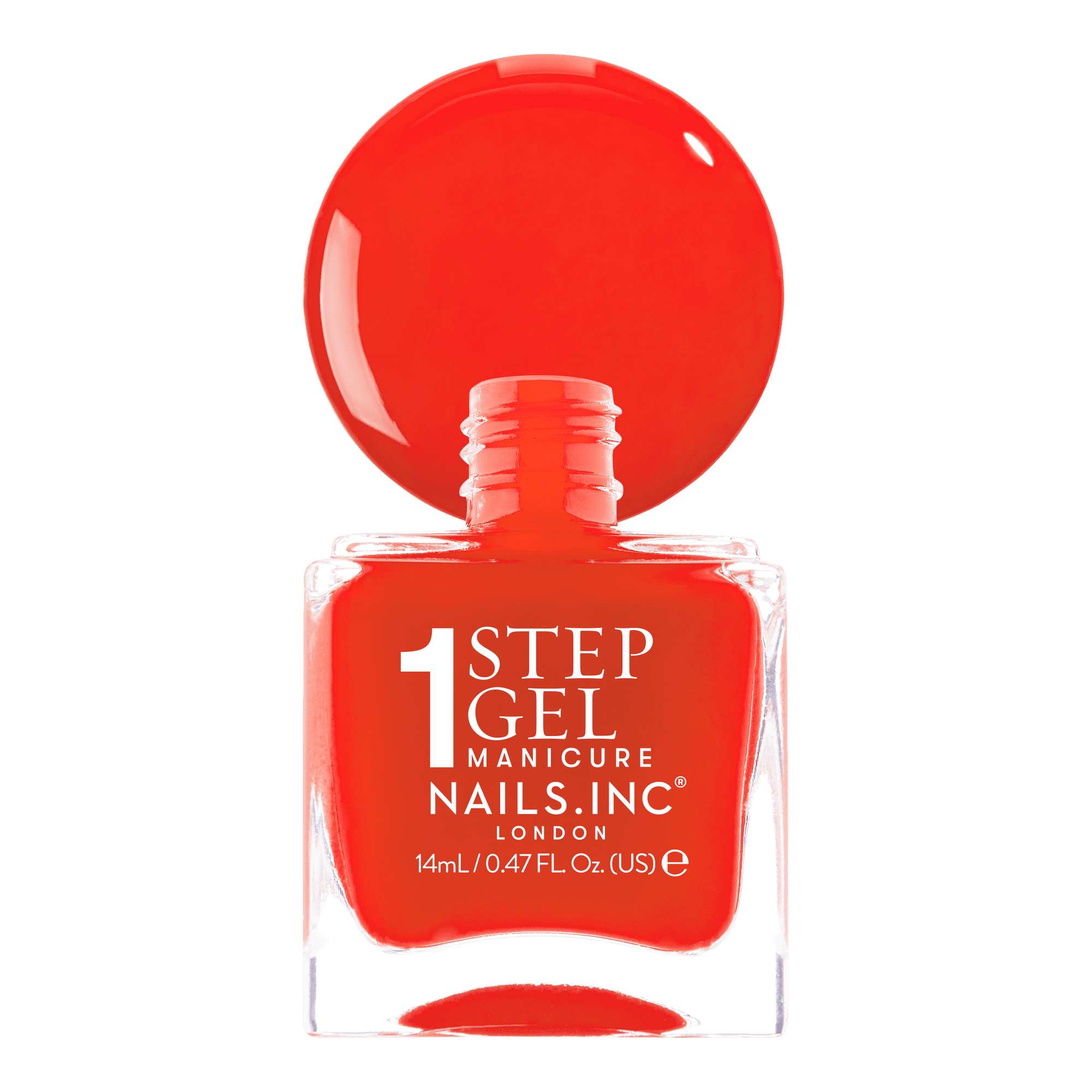 Nails.INC, It's Topless Gel-Like Nail Polish, 4-in-1 Base Coat, Treatment, Color & Top Coat, Jennifer, Coral Red, 0.47 oz