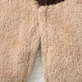 thumbnail image 3 of Baby Fleece Footed Jumpsuit Infant Soft Plush Hooded Bear Onesie Newborn Long Sleeve Romper Girls Winter Clothes, Beige, 1 Months, 3 of 7