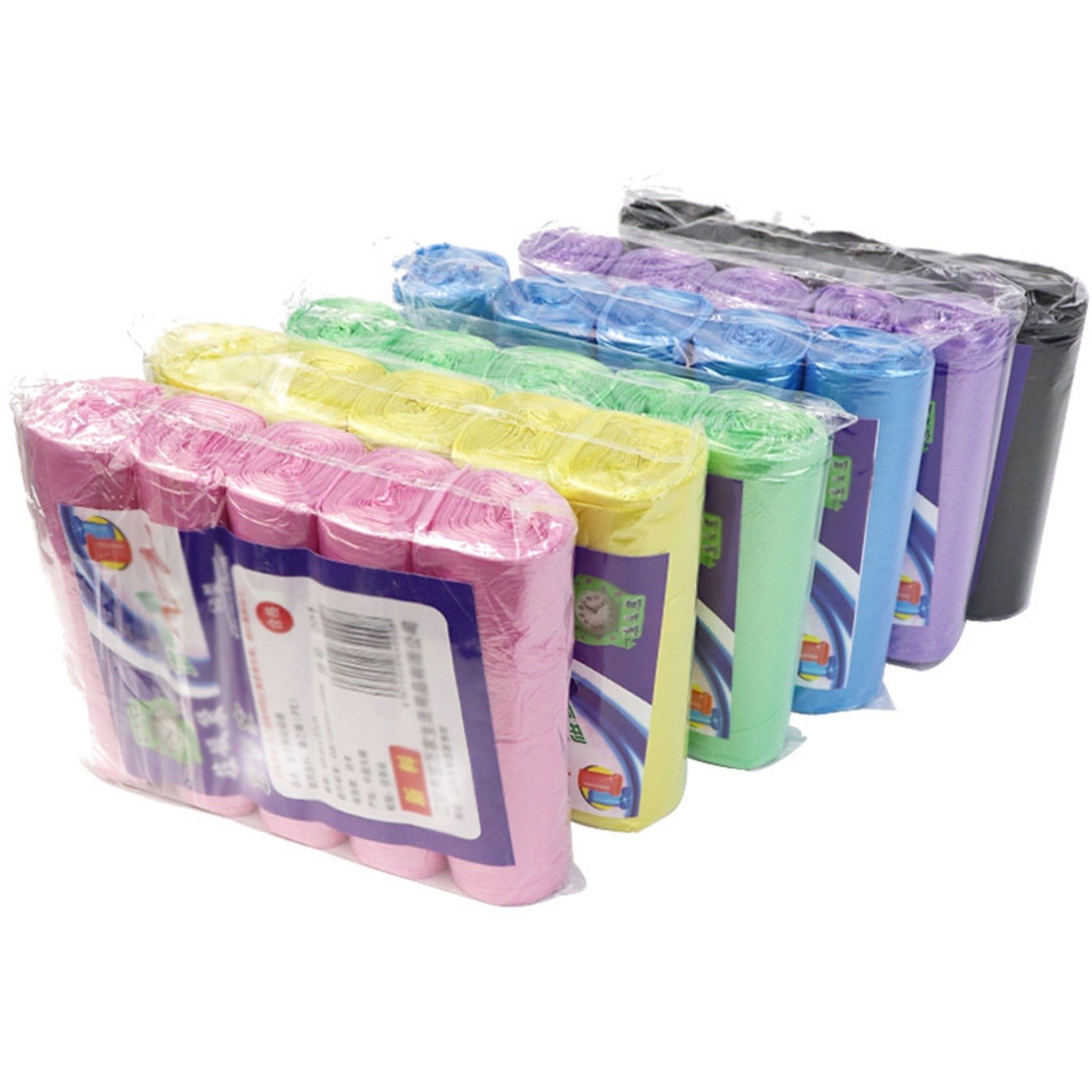 Small Trash Bags, 5 Rolls/100 Counts Disposable Small Garbage Bags for Office, Kitchen,bedroom Waste Bin,colorful Portable Strong ,wastebasket Bags