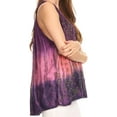 thumbnail image 3 of Sakkas Freya Dip Dyed Tie Dye Tank with Sequins and Embroidery - Pink - Plus Size, 3 of 5