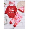 thumbnail image 3 of Kmbangi Baby 4PCS Outfits Long Sleeve Romper+Long Pants+Hat+Headband, 3 of 9