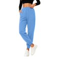 thumbnail image 2 of Joggers for Women Solid Color Elastic High Waist Casual Athletic Tapered Pants with Pockets Womens Sweatpants, 2 of 8