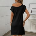 thumbnail image 6 of Timegard Summer Dresses for Women off the Shoulder Cap Sleeve Comfy Casual Knit Dresses Fashion, 6 of 6