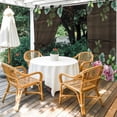 thumbnail image 4 of Outdoor Curtains for Patio Waterproof, Spring Pink Roses Outdoor Privacy Panels Grommet, Pastoral Eucalyptus Leaves Brown Wooden Blackout Outside Curtains for Porch/Cabana 54"x108", 1 Panel, 4 of 8