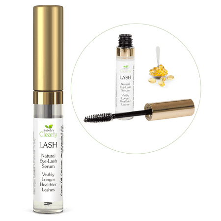 Isabella's Clearly LASH - Best Eyelash Growth Serum for Longer Fuller Lashes and Eyebrows. 100% Natural with Castor, Coconut and Vitamin (Best Eyelash Lengthening Serum)