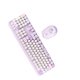 thumbnail image 1 of M Buder Teclado y Ratón Inalámbrico Combo Retro 104 Teclas Morado 2.4GHz, 1 of 9