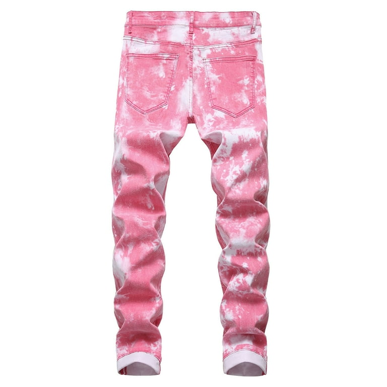 Jeans Apilados Para Hombr, Pantalon De Mezclilla Angustiados, Jeans De Pierna Recta De Ajuste Regular, Ropa De Calle Casual De 25,92 € | DHgate
