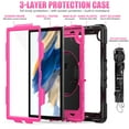 thumbnail image 2 of Case for Samsung Galaxy Tab A8 10.5 Inch 2022 (SM-X200/X205/X207), Galaxy Tab A8 Case, Protective [Hand Shoulder Strap] [Swivel Stand] Kids Case for Samsung Galaxy Tab A8 10.5” 2022,Rose  PC, 2 of 7