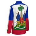 thumbnail image 5 of Haiti Haitian Flag Coat of Arms Red Long Sleeve Blouse Woman Streetwear Casual Shirts Summer Oversize Woman Streetwear Clothing Birthday Present, 5 of 7