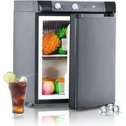 Smad 3 Way Propane Rv Refrigerator 1.4 Cu ft, Compact Camper 12 V/110V/Gas LPG Fridge, Garage, Single Door
