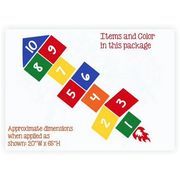 Sensory Path Hopscotch Floor Decal Stickers for School Hallway Activity Learn Numbers 1-10