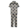 thumbnail image 4 of Iyufng Pajama Sets for Women,Loungewear Sets,Fashion Printed Thin Short Sleeved Top Long Pants Lapel Button up Sleepwear Pjs Set,Women Homewear,S-XXL, 4 of 5