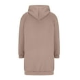 thumbnail image 5 of Fgvctg Zip Up Hoodie Women Long Sleeve Long Tunic Sweatshirt Oversized Fleece Casual Winter Drawstring Jackets fashion clothing with Pockets Khaki M, 5 of 7