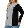 thumbnail image 2 of NISVIYA Women Winter Plus Size Fashion Button Decor Blouses Lightweight Crewneck Tops Gray, 2 of 6