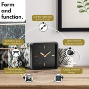 Driini Modern Mid Century Desk & Shelf Clock for Mantle, Bedroom Nightstand