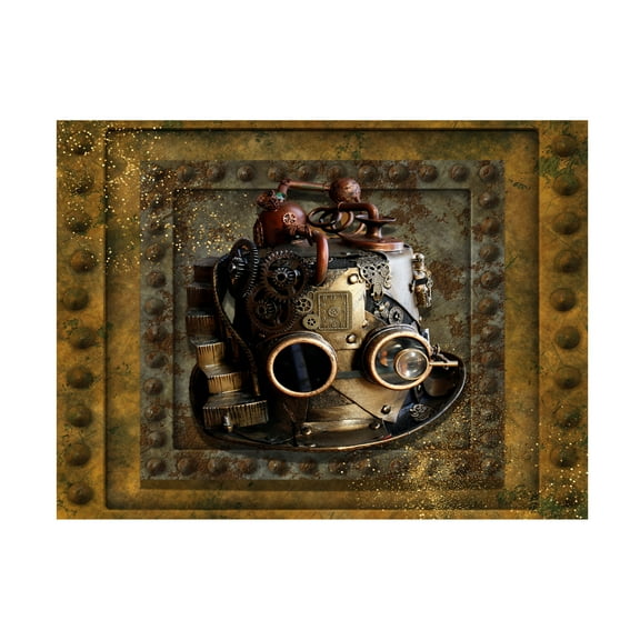 Canvas Wall Art - Tina Mitchell 'Steampunk Hat' Wall Art for Living Room, Bedroom, or Office Décor by Trademark Fine Art - 24 x 24 Inches