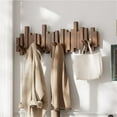 thumbnail image 5 of Natural Wood Wall Mounted Coat Rack with Hook Rack, Entrance Wall Art Hooks, Piano Key Coat Rack, 5 of 7