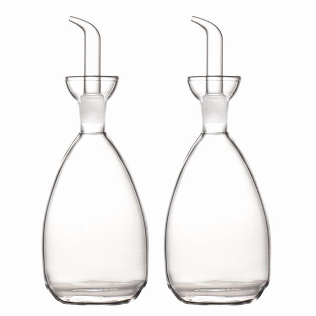 2X Olla de aceite de vidrio de borosilicato alto Botella de condimento de cocina Olla de salsa de soja
