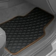 thumbnail image 4 of FH Group Deluxe Universal Fit Non-Slip Faux Leather Car Floor Mats Brown - 4pc, 4 of 9
