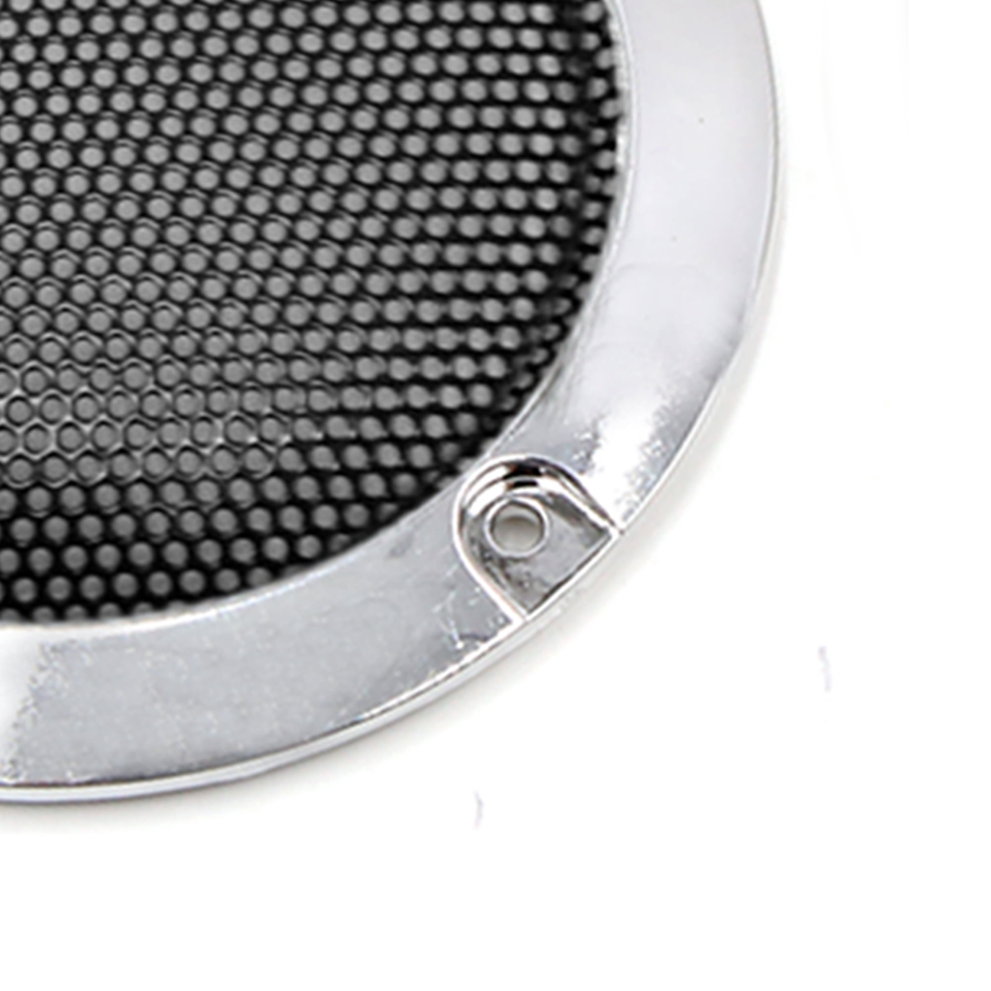 Unique Bargains 2Pcs Chrome Plating Car Audio Woofer Subwoofer Mesh Cover 3"