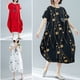 thumbnail image 3 of Vestido flojo de la vendimia de las mujeres Mangas cortas Dot Print Baggy Plus Size Cotton Line Abanopi Vestido, 3 of 7