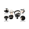 thumbnail image 4 of BLISSFUL STEP Women's Shoes Square Toe Flower Ankle Strap Kitten Heel Sandals Black 6, 4 of 7