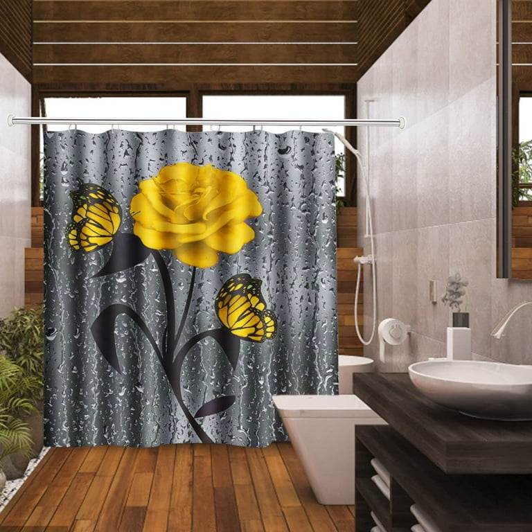  Batmerry White Artsy Rose Decor Shower Curtain,Vintage Bathroom  Decor Polyester Fiber Plastic Rings Quick-Drying Waterproof for Bathtubs/ Bathroom, 72x36 inches : Home & Kitchen