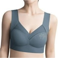 thumbnail image 2 of TEAJOPSUU Womens Wireless Bras Comfortable Push Up Bra No Underwire Bra Full Support Rhinestone Bralette Everyday Wear Seamless Tshirt Bras Blue, 2 of 9