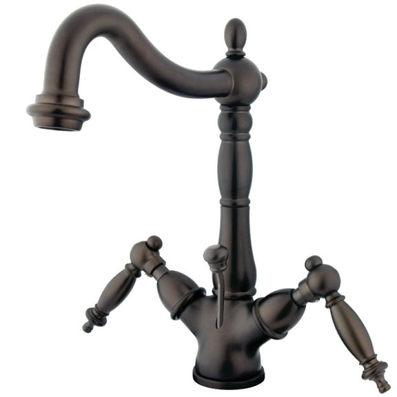 Kingston Brass KS1435TL 4 in. Centerset Bathroom Faucet, Oil Rubbed Bronze