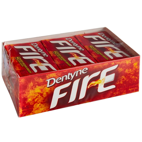 Dentyne Fire Spicy Cinnamon Sugar-Free Gum 16-Piece Pack - 162/Case