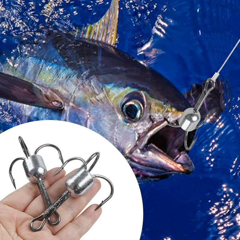 Snagging Hooks Snagging Weighted Treble Hooks 4pcs Large Treble Fishing Hook Bunker Snag Hooks