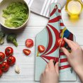 thumbnail image 3 of Circus Cutting Board, Illustration of Retro Flag Nostalgic Fun Festival Carnival Venue, Decorative Tempered Glass Cutting and Serving Board, Wine Bottle Shape, Red White, by Ambesonne, 3 of 5