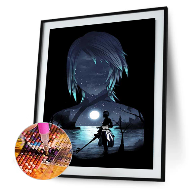 Cuadros Decorativos 5D bricolaje ronda completa taladro diamante pintura Kingdom Hearts Home Decor Craft (W231) Ehuebsd embutido en tela